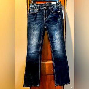 Miss Me Jeans 31x34 DK Blue, Mid-Rise Boot